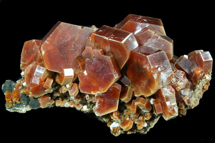 Large Red Vanadinite Crystals on Matrix - Morocco #51279